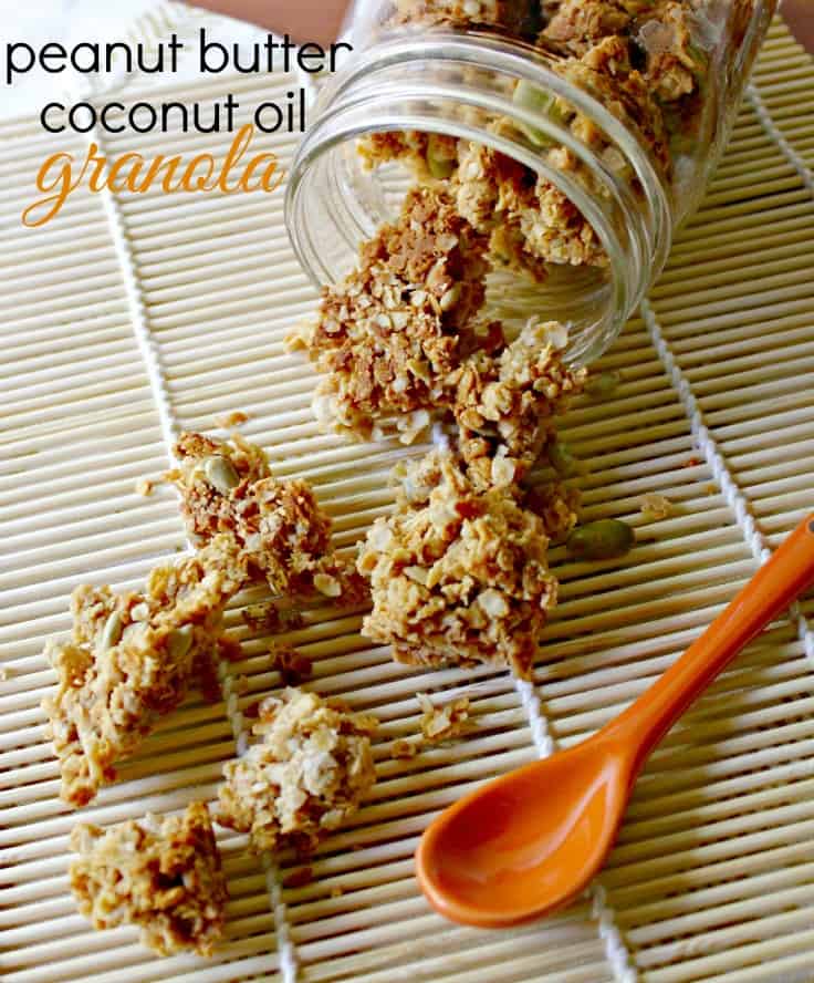 Peanut butter coconut oil granola