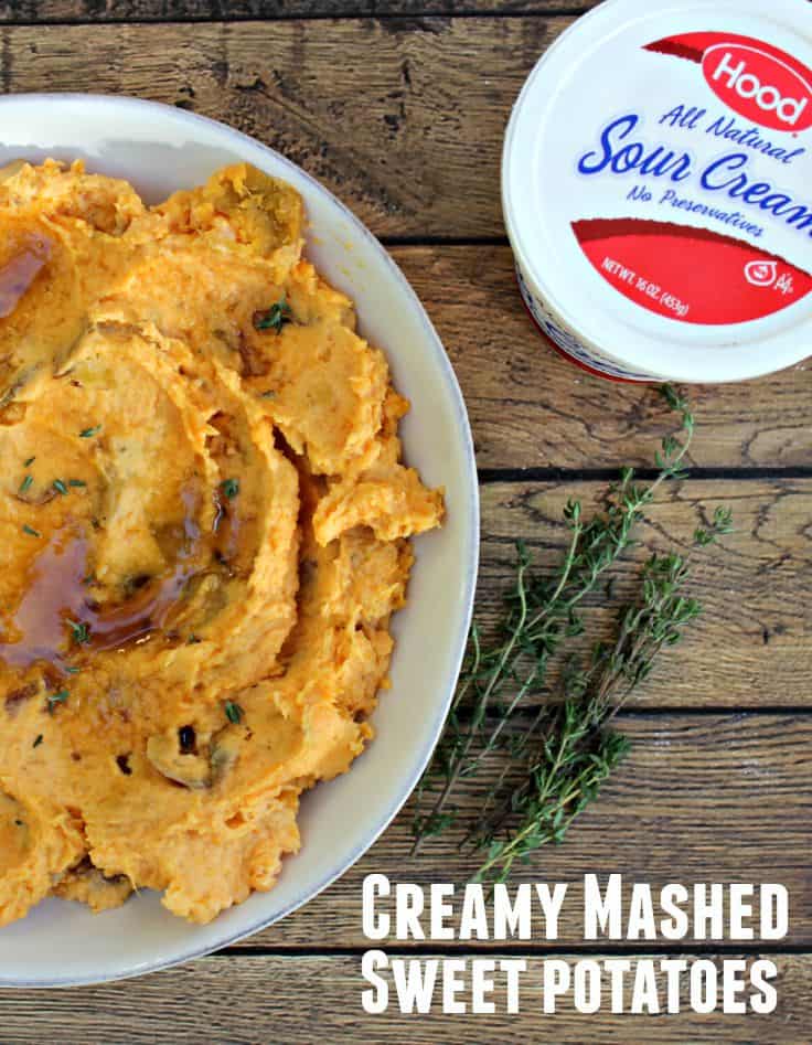 Creamy mashed sweet potatoes recipe with ginger and rosemary