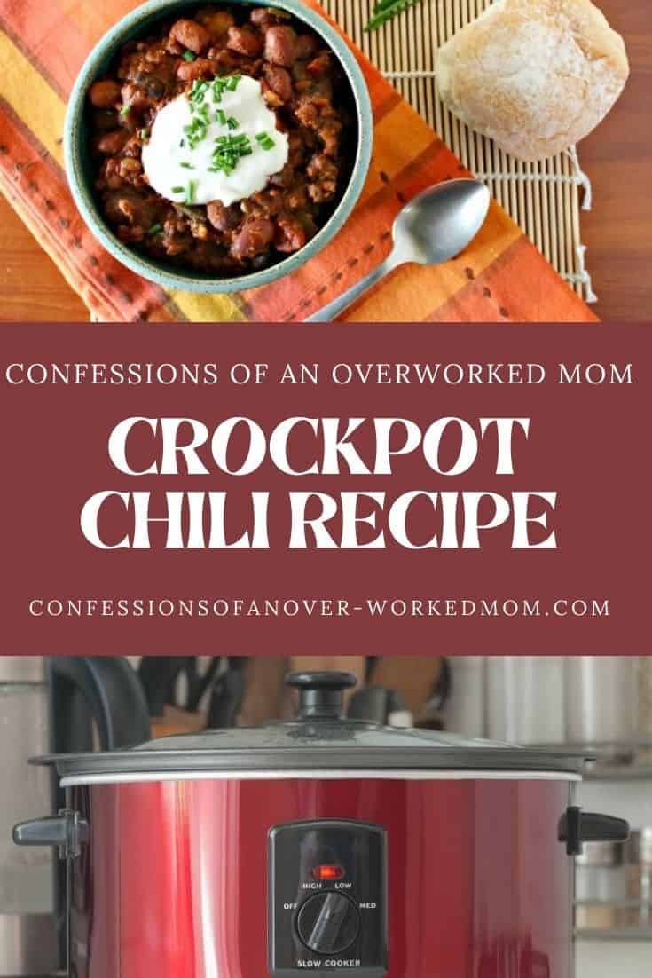 I love this easy chili in the crock pot! Try my slow cooker chili recipe and see why it's one of my favorite slow cooker bean chili recipes.