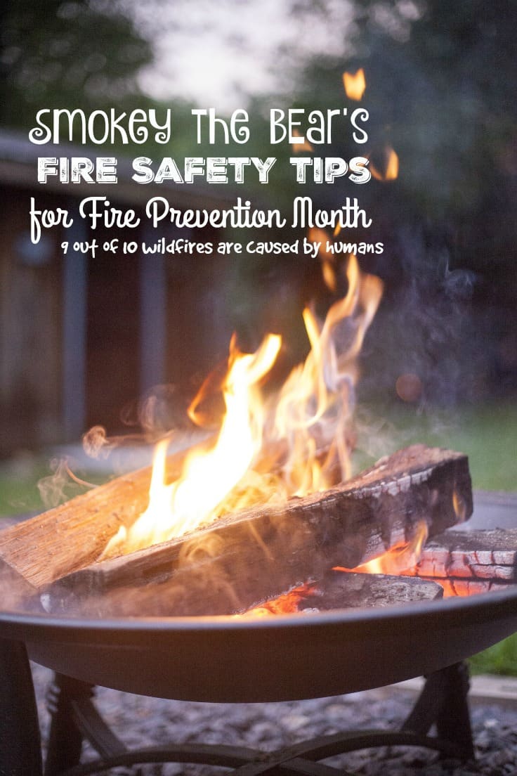 Fire safety tips for Fire Prevention Month with Smokey the Bear