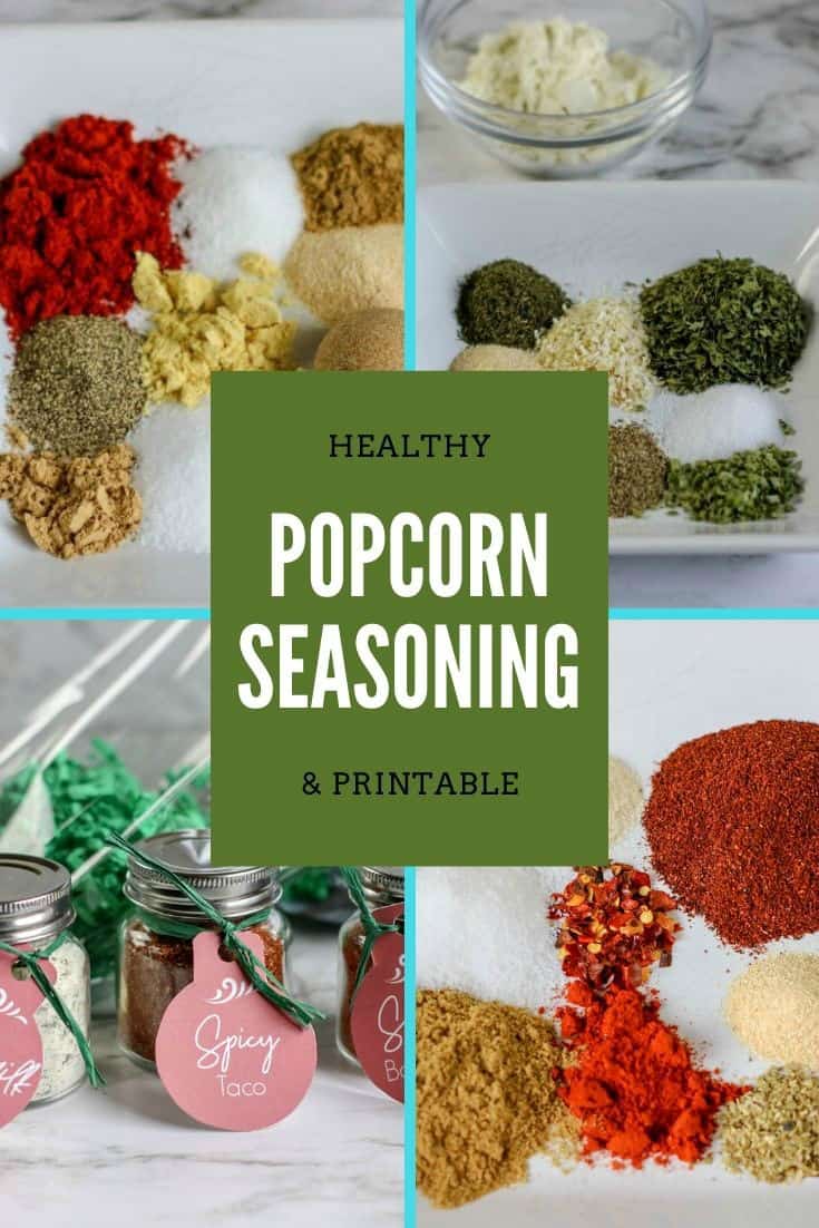 Healthy Homemade Popcorn Seasoning Recipes & Printable #popcorn #seasoningrecipes