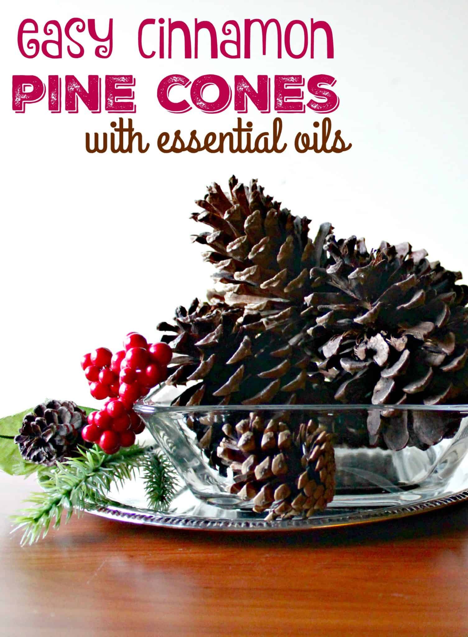 These easy cinnamon pinecones use essential oils to make your home smell like the holidays. And, they make a festive centerpiece as well.