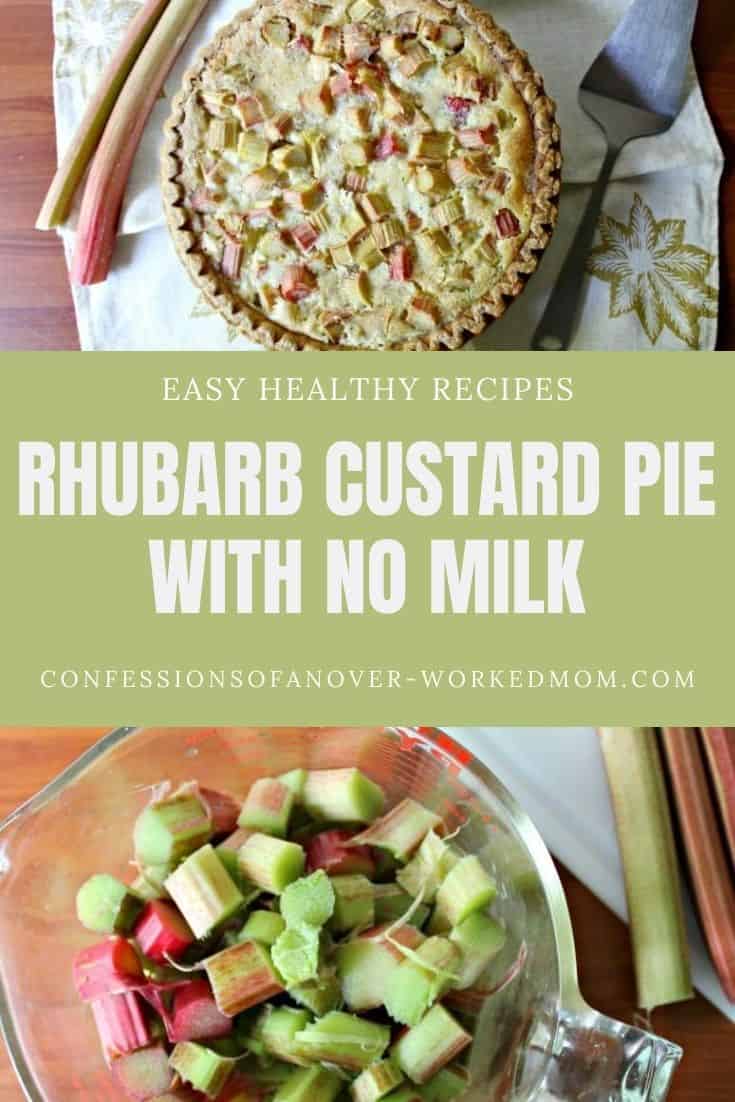 This rhubarb custard pie with no milk is a classic New England pie recipe we enjoy every spring. Make this dairy-free custard pie in no time at all.