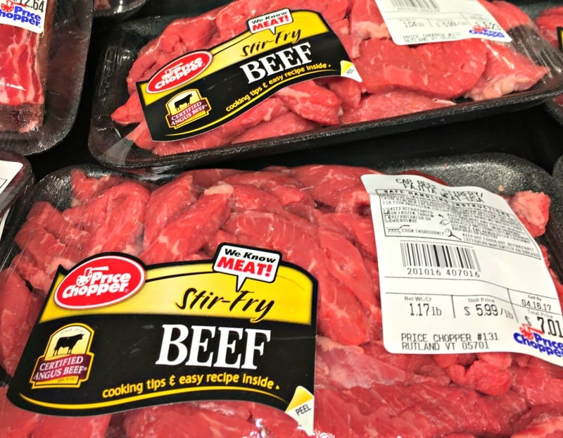 packages of beef at the store