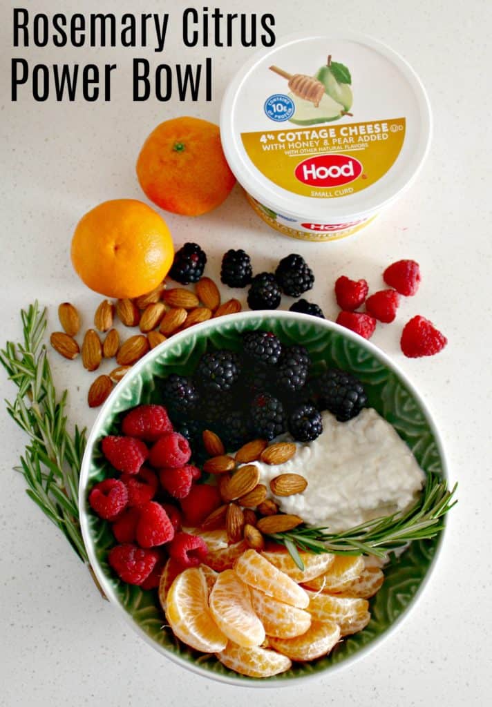 Citrus Power Bowl: Cottage Cheese With Nectarine and Almonds