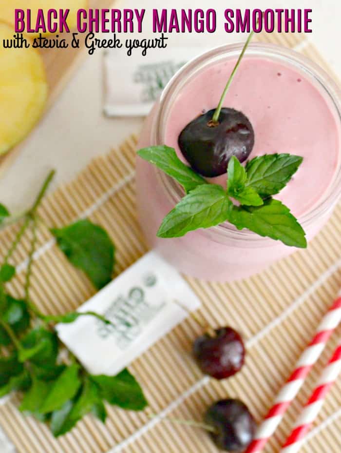 Black Cherry Smoothie with Stevia and Greek Yogurt