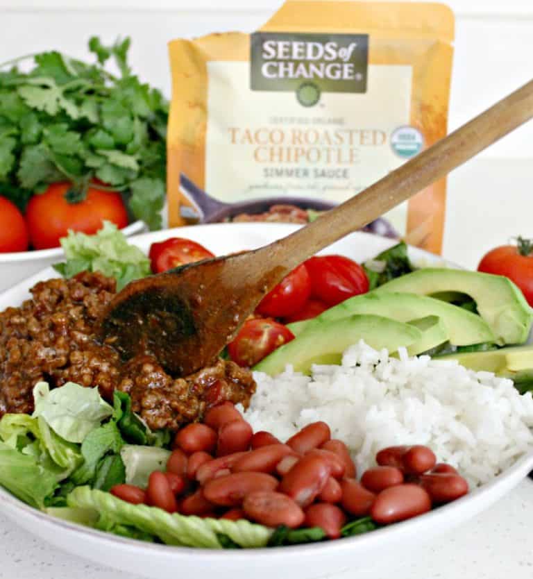 Gluten Free Roasted Chipotle Taco Bowl with Rice Recipe