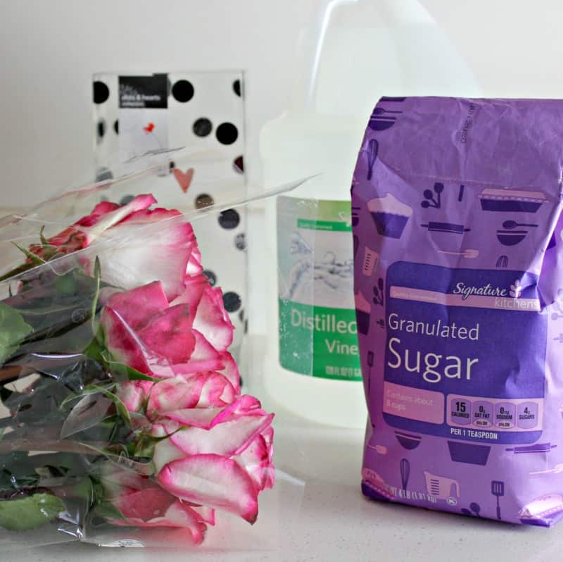 a bouquet and a bag of sugar