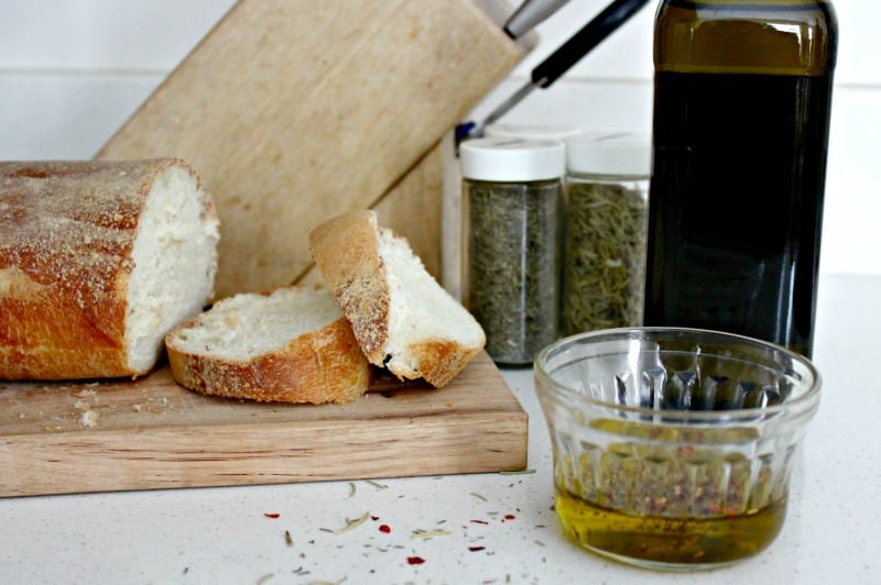 extra virgin olive oil and bread