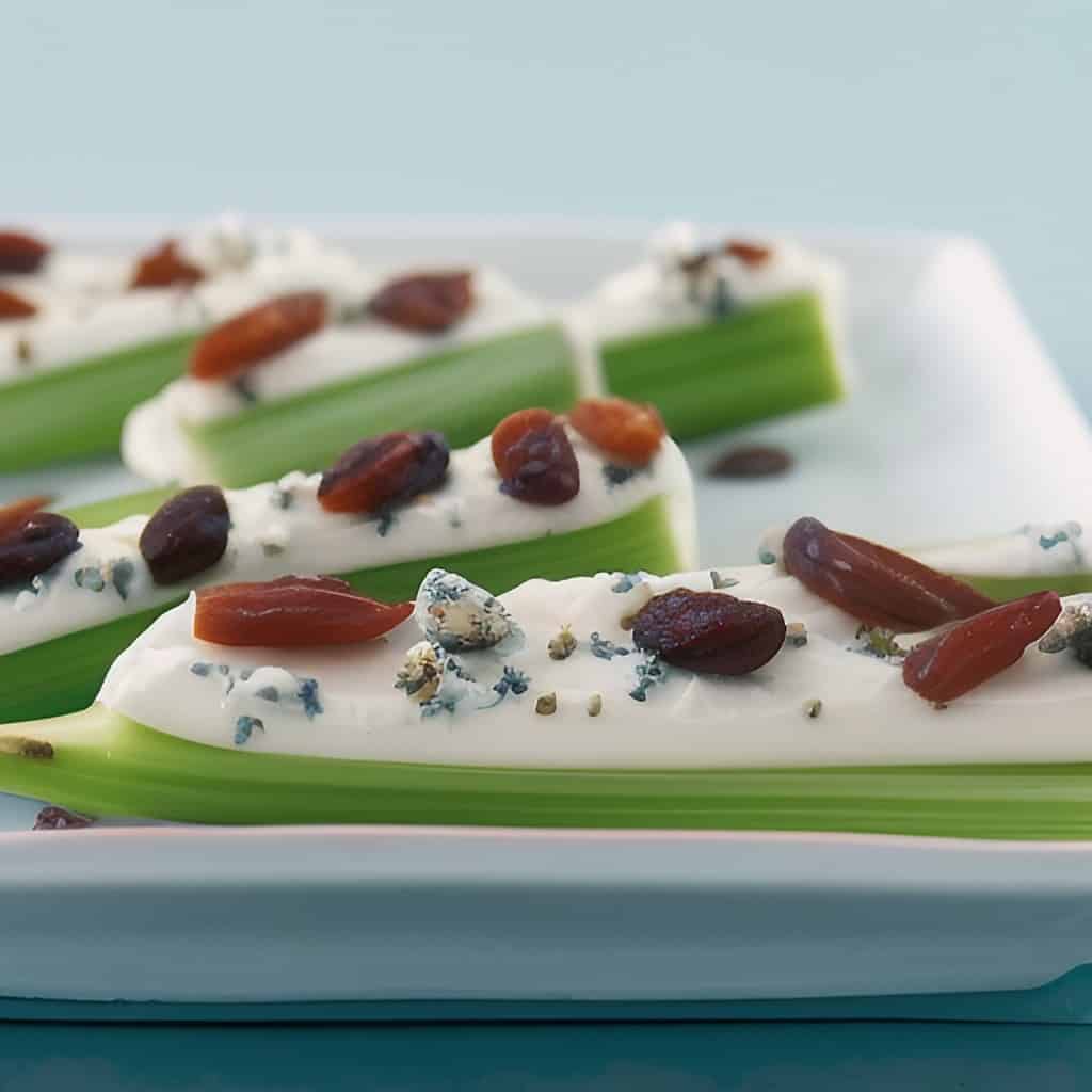 celery with blue cheese and dried fruit