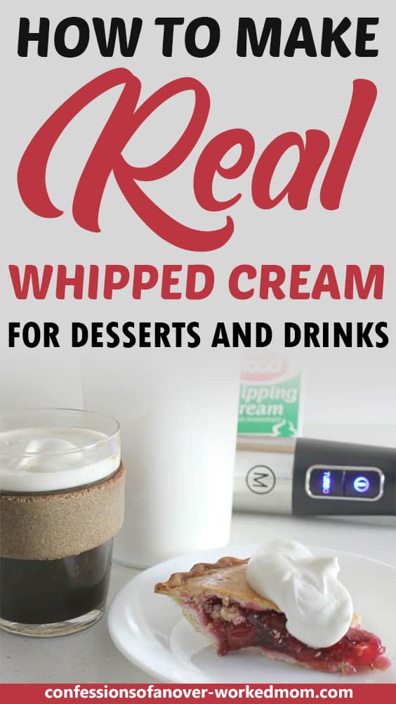 Making real whipped cream is an absolute must for holiday desserts and drinks. Whether you want whipped cream to top your pie or your hot chocolate, homemade is the way to go. And, there is no comparison to the frozen whipped topping you buy at the store.