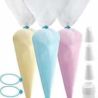 Samll Tree Pastry Bag - 100 Pieces 16 Inch [Extra Thick] Disposable Piping Bags Set with 4 decorating tips and 3 Bag Ties for Cake Decorating Royal Frosting