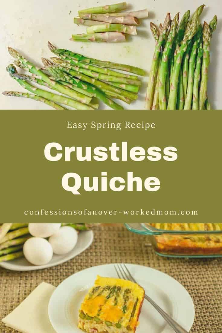 Basic Crustless Quiche Recipe with Ham and Asparagus
