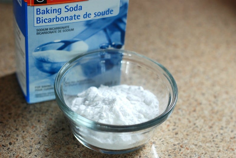a box of baking soda on the counter