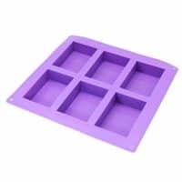 X-Haibei 6-cavity Plain Basic Rectangle Lotion Bars Soap Mold Silicone Mould for Homemade Craft