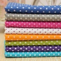 KINGSO 7PCS Cotton Fabric Bundles Quilting Sewing DIY Craft 19.7x19.7inch Polka Dot