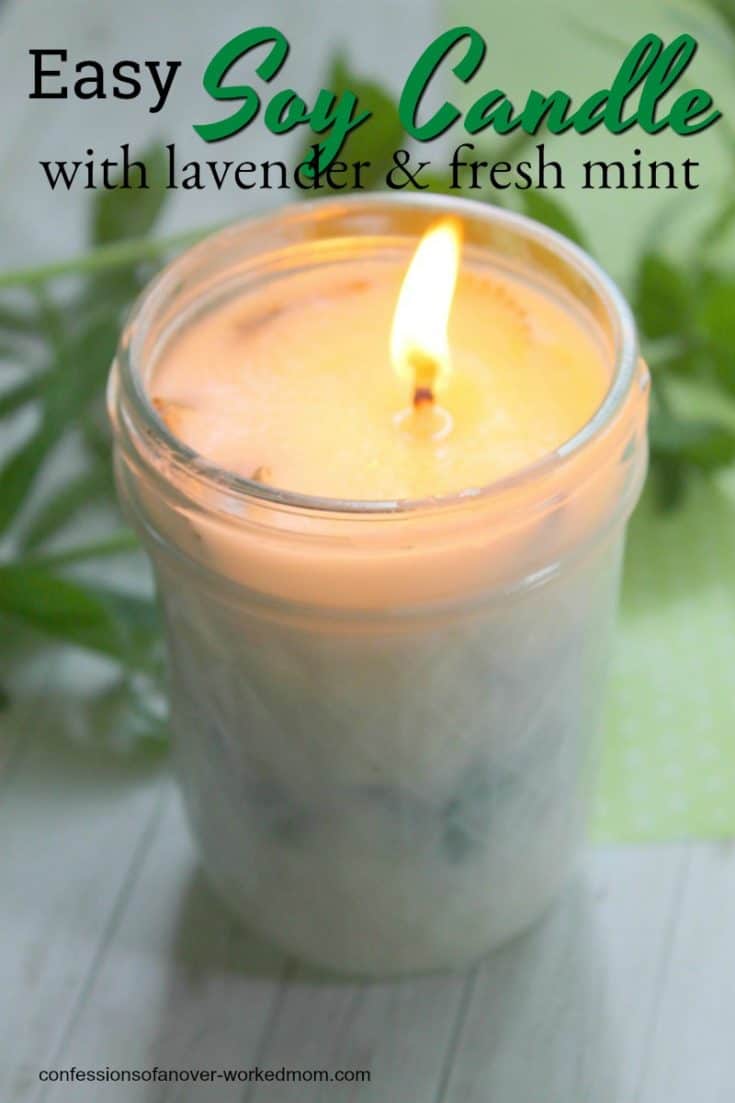 DIY Soy Candle Tutorial with Fresh Lavender and Mint