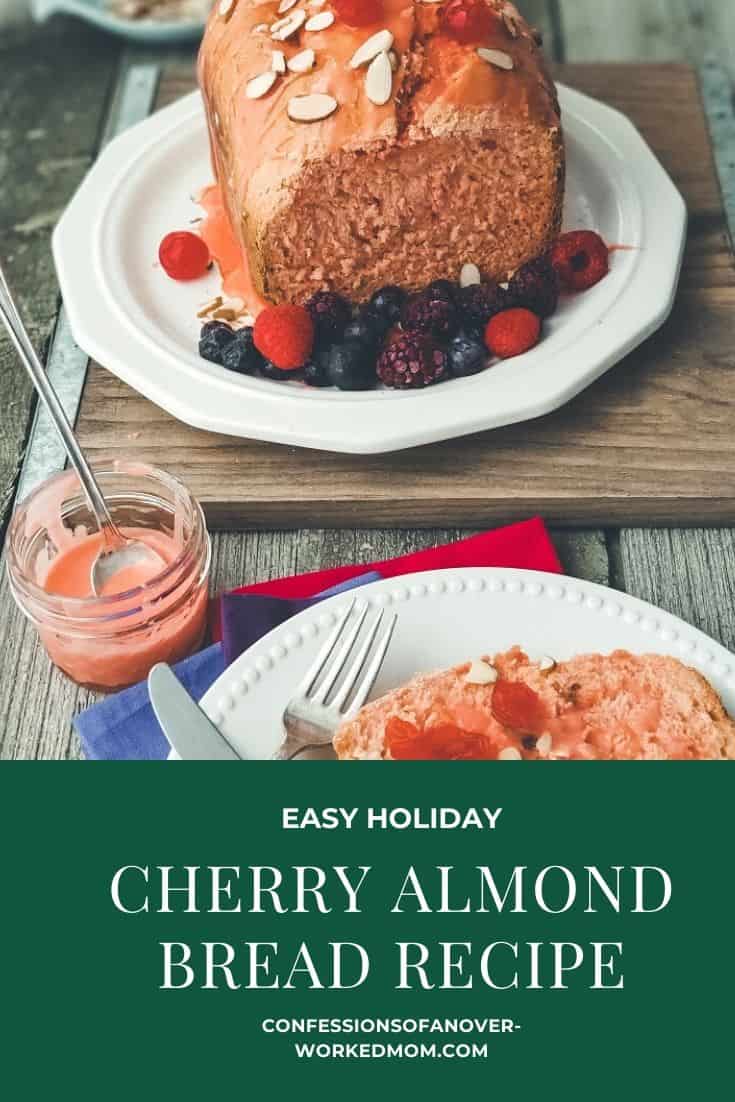 Maraschino Cherry Recipes: Cherry Almond Brunch Bread #Christmas #CherryRecipe #BreadMachine #MaraschinoCherries