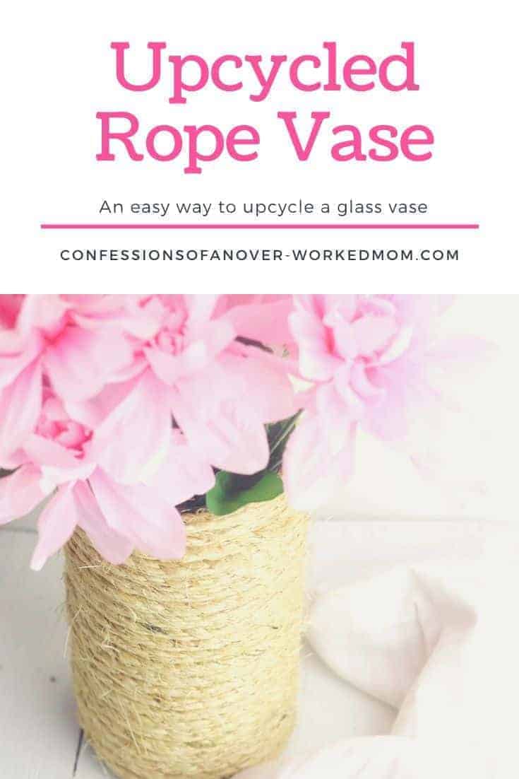 Upcycling Vases into a Gorgeous Spring Rope Vase #upcycle #vasecraft #springcraft