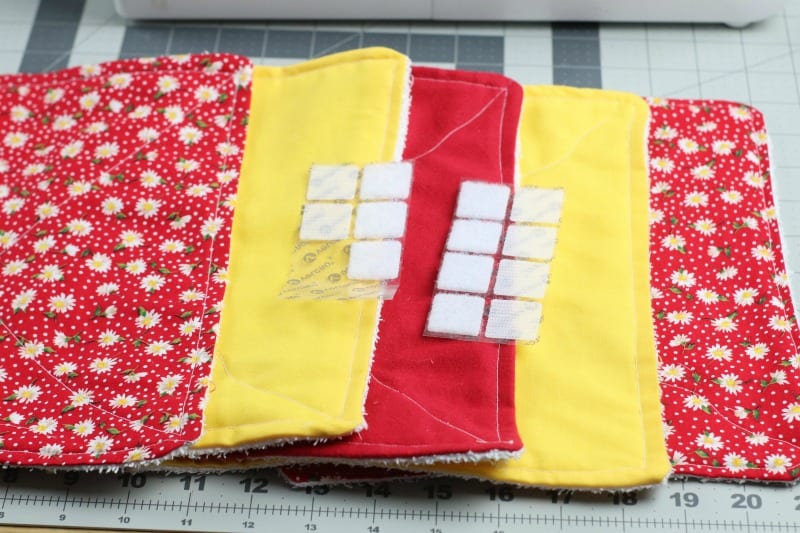 red and yellow reusable towels