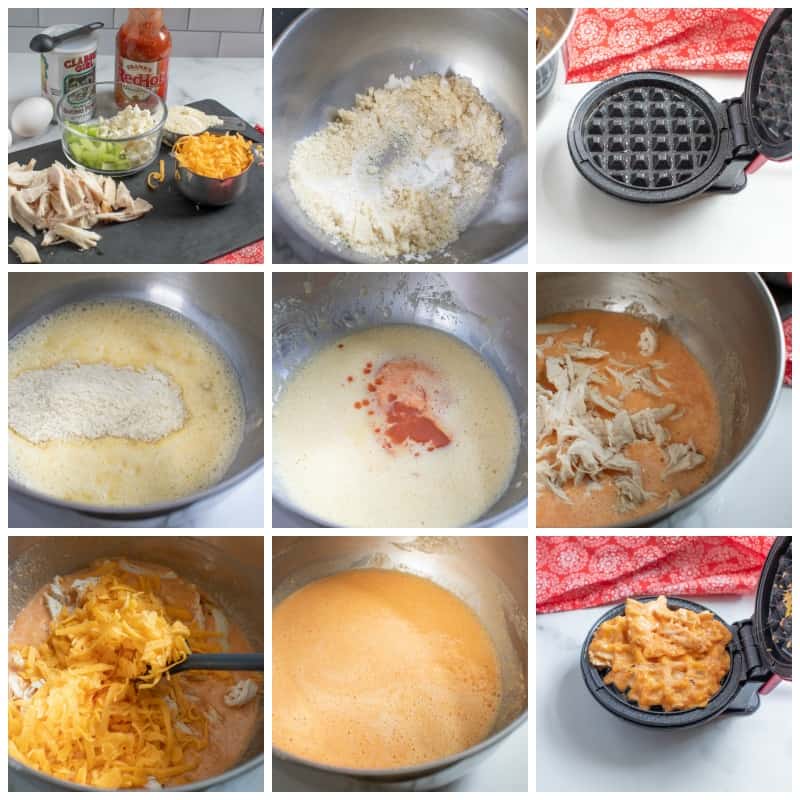 how to make buffalo chicken chaffles steps