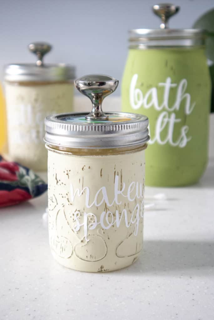 Mason Jar Bathroom Storage DIY • Confessions of an Overworked Mom