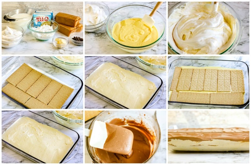 the step by step process to make this cake