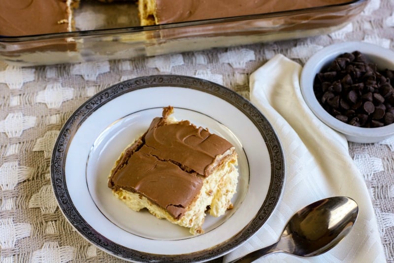 Recipe for Chocolate Eclair Cake with Glaze