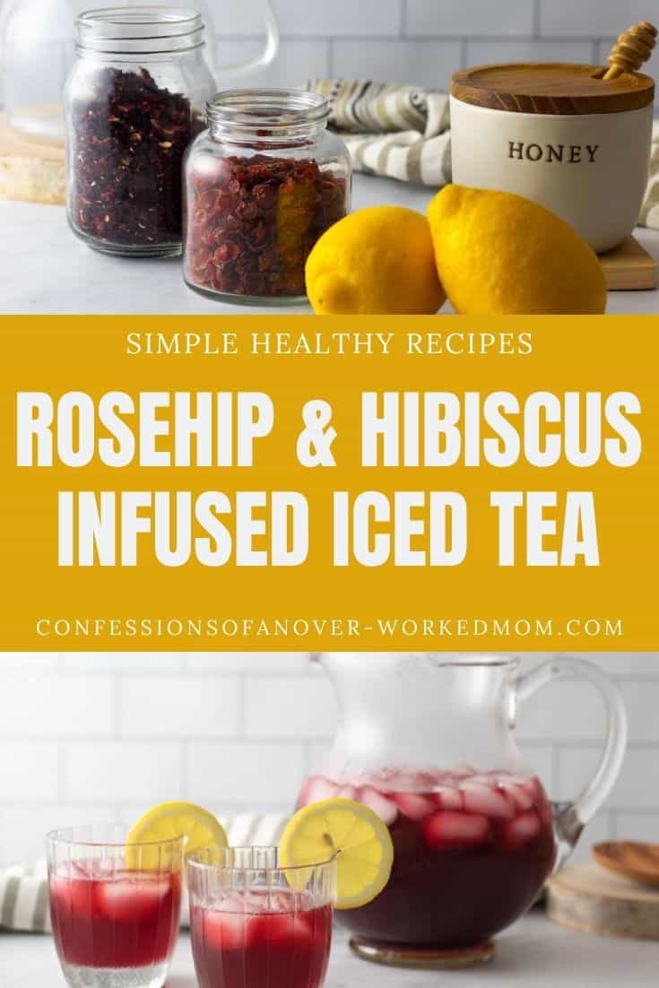 This rosehip and hibiscus tea infusion is a refreshing summer drink that is loaded with Vitamin C. Make up a pitcher today to enjoy.