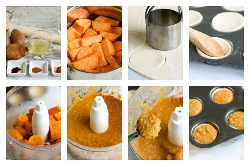 step by step how to make mini sweet potato pies