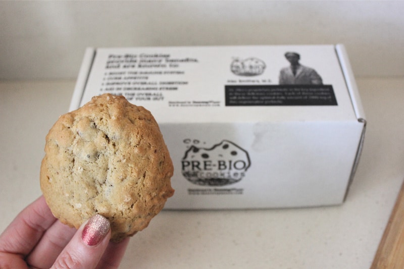 a box of healthy prebiotic cookies