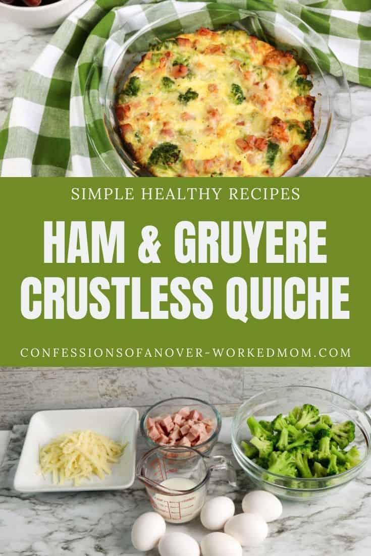 This Ham and Gruyere Quiche recipe is a delicious way to use up leftover ham. Make this easy Ham and Gruyere Crustless Quiche recipe today.