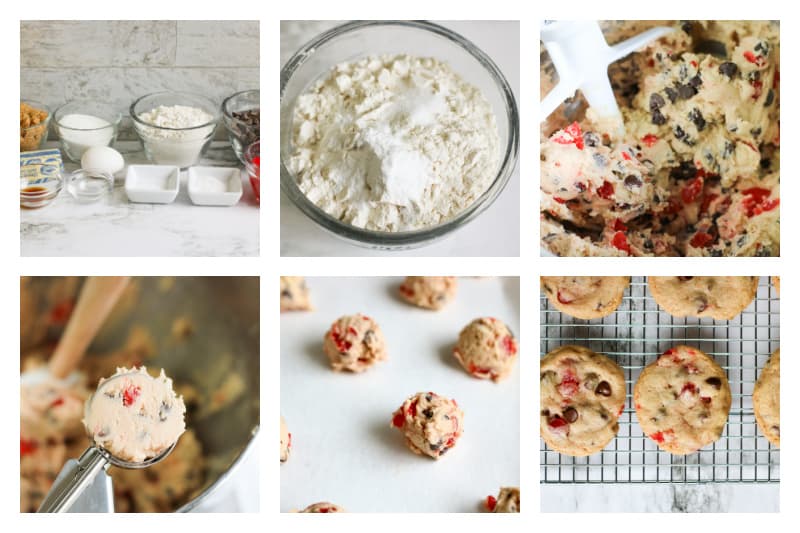 step by step photos to make cherry garcia cookies