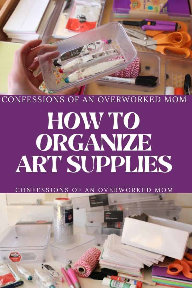 Wondering how to organize art supplies in a small space? Check out these craft supply organization ideas for your craft drawer or closet.