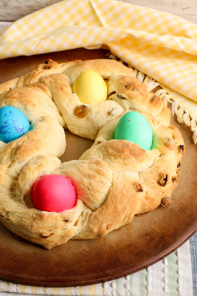 This delicious Easter Bread Wreath Recipe is a traditional old fashioned Easter bread recipe. Make one for your family this year.