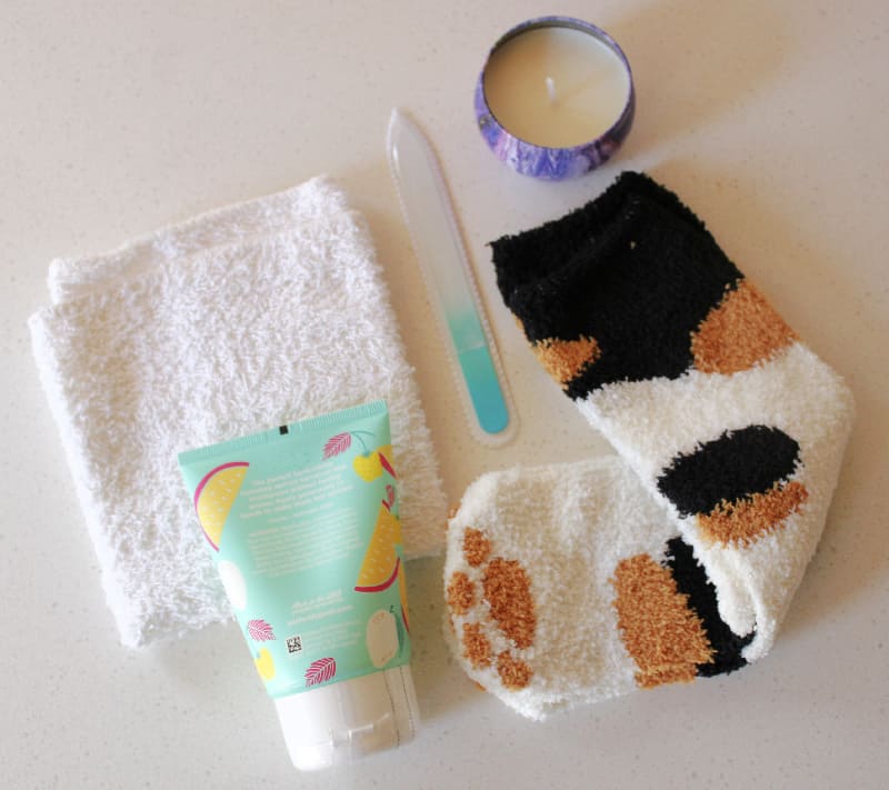 products to pamper your feet along with fuzzy socks