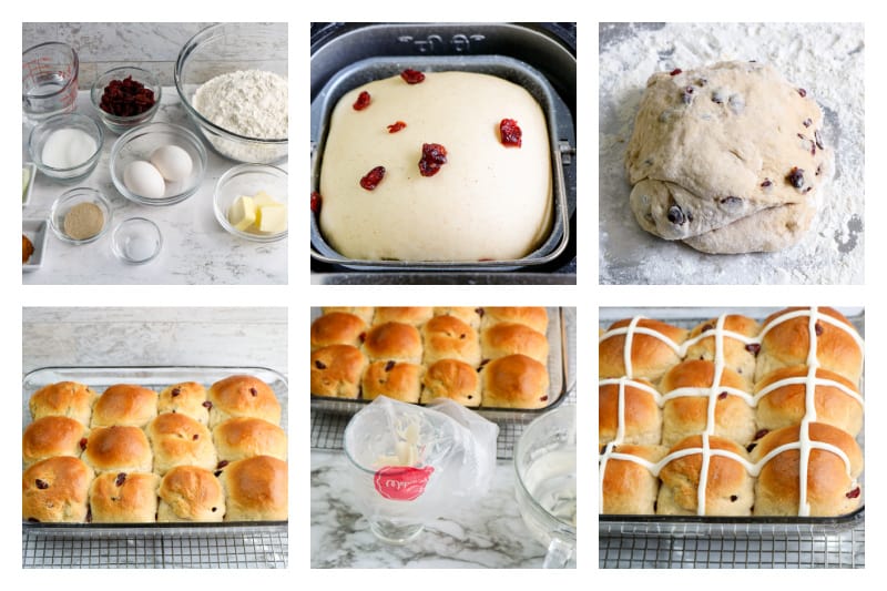 step by step photos to make bread machine hot cross buns