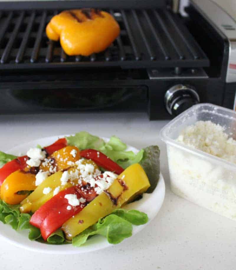 These grilled peppers with feta cheese are a delicious low carb Mediterranean inspired dish. Try my grilled bell peppers recipe today.