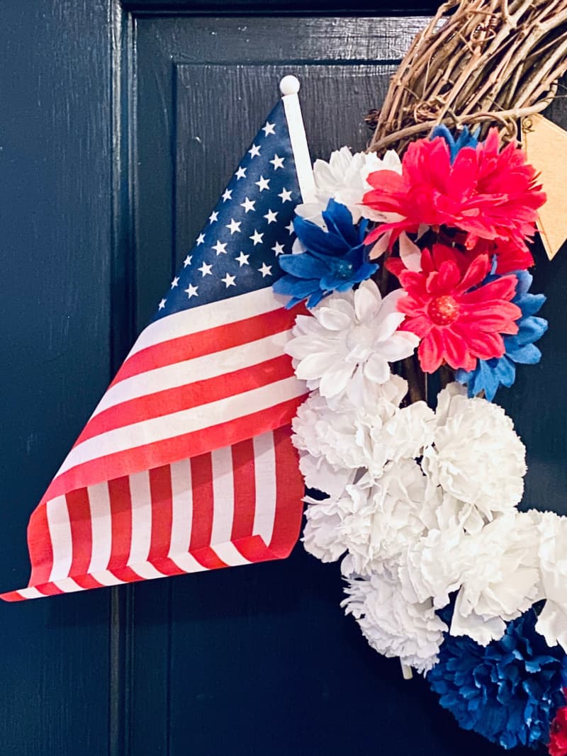 If you're looking for a patriotic door wreath, check out these easy instructions for a Memorial Day Wreath for your front door.