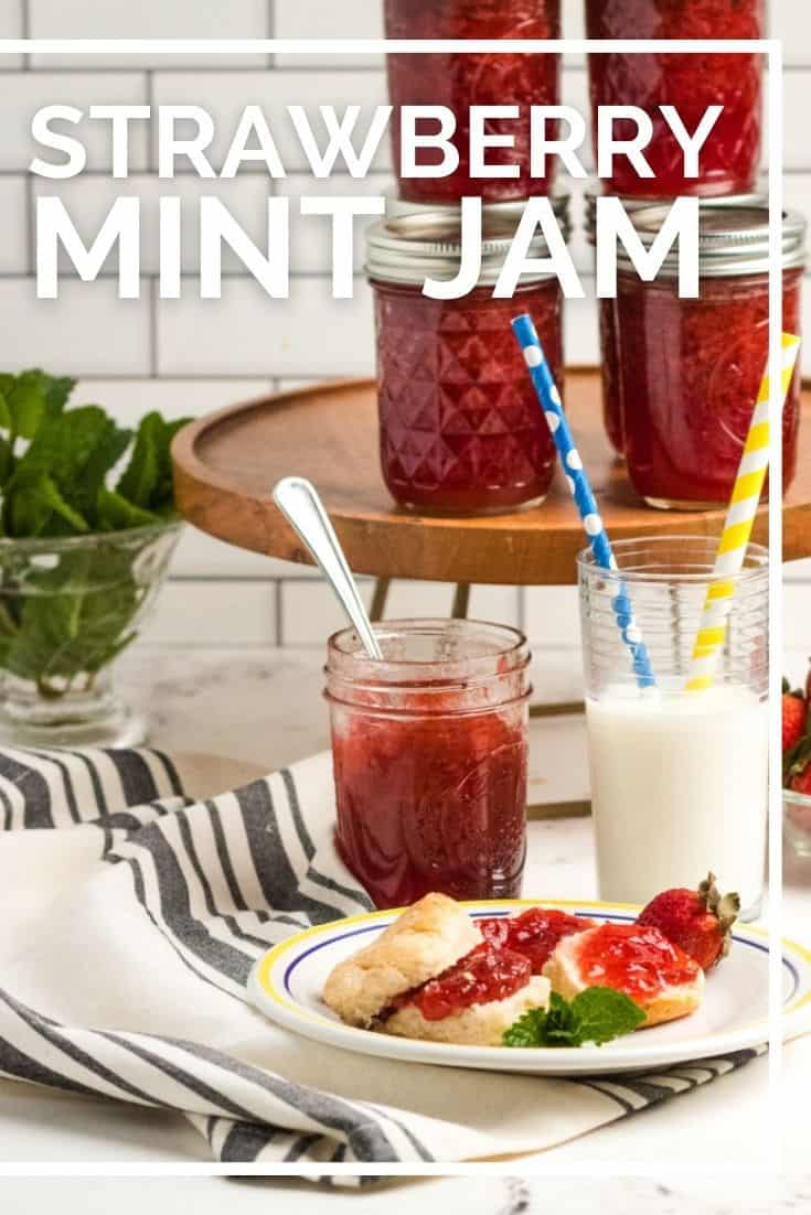 This Strawberry Mint Jam recipe is the best way to use fresh summer strawberries. Learn how to make the best strawberry refrigerator jam.