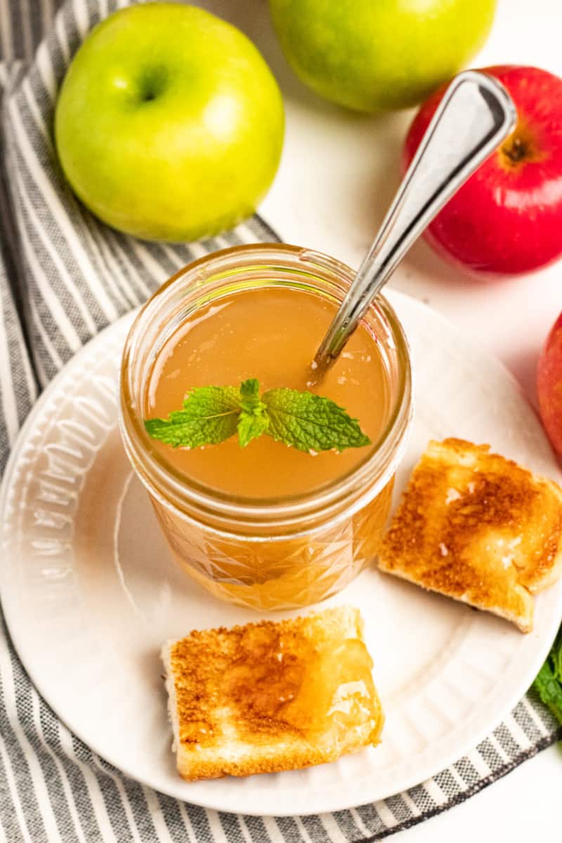 I love apples, but sometimes it's hard to find a recipe that uses up all of the apples. Make this Apple and Mint Jelly recipe for a delicious fall taste.