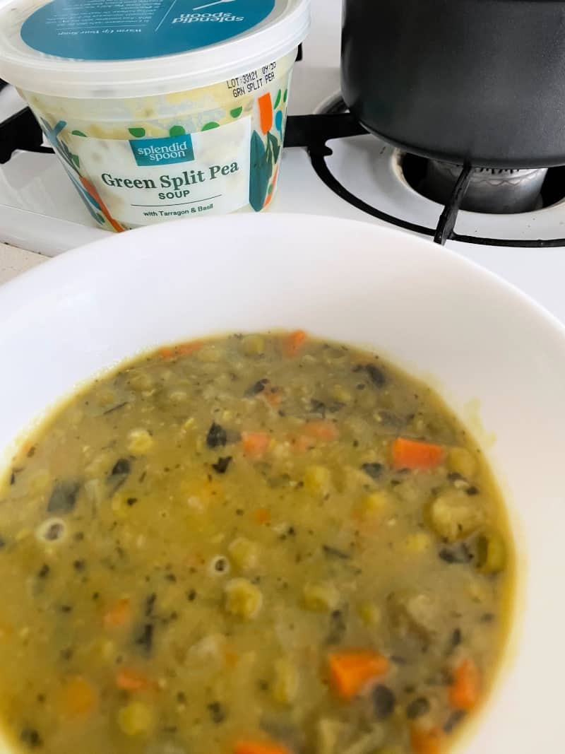 a bowl of split pea soup