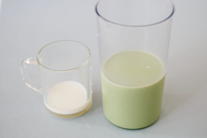 match milk tea in a glass container