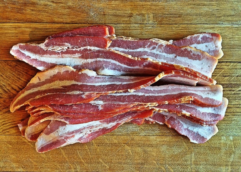 bacon on a cutting board