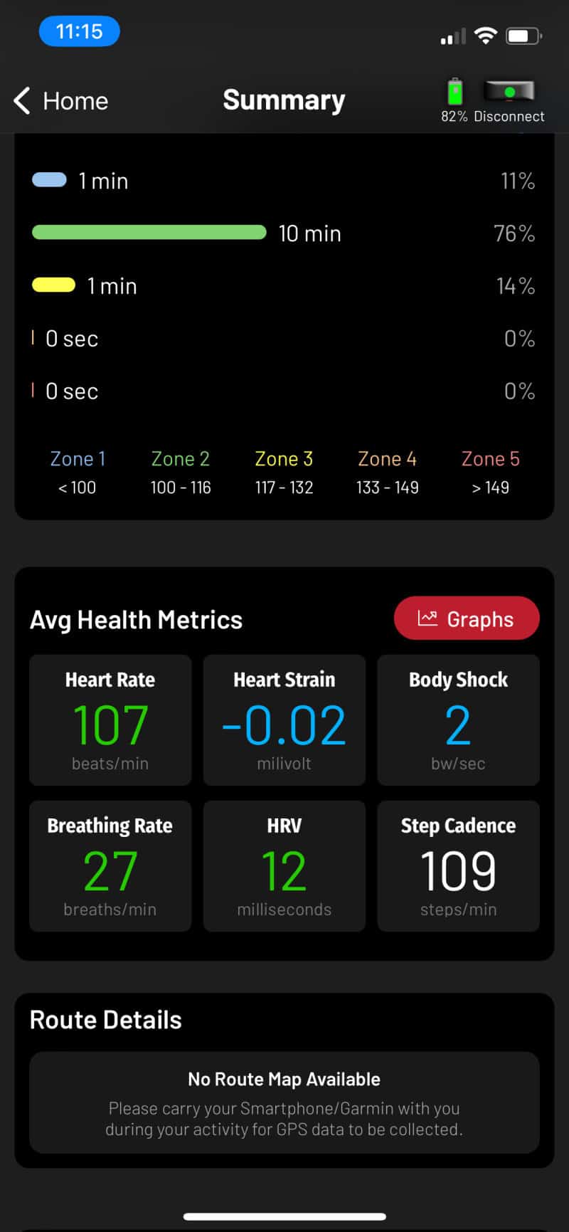 health metrics screenshot