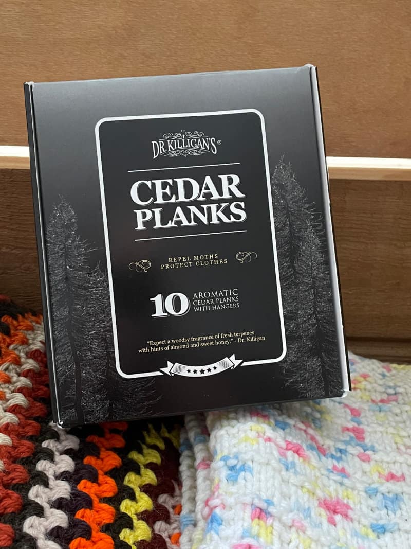 a box of cedar planks on a blanket