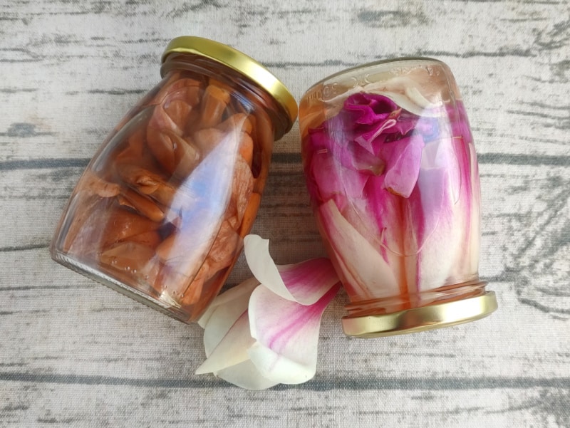two jars of pickled flower buds