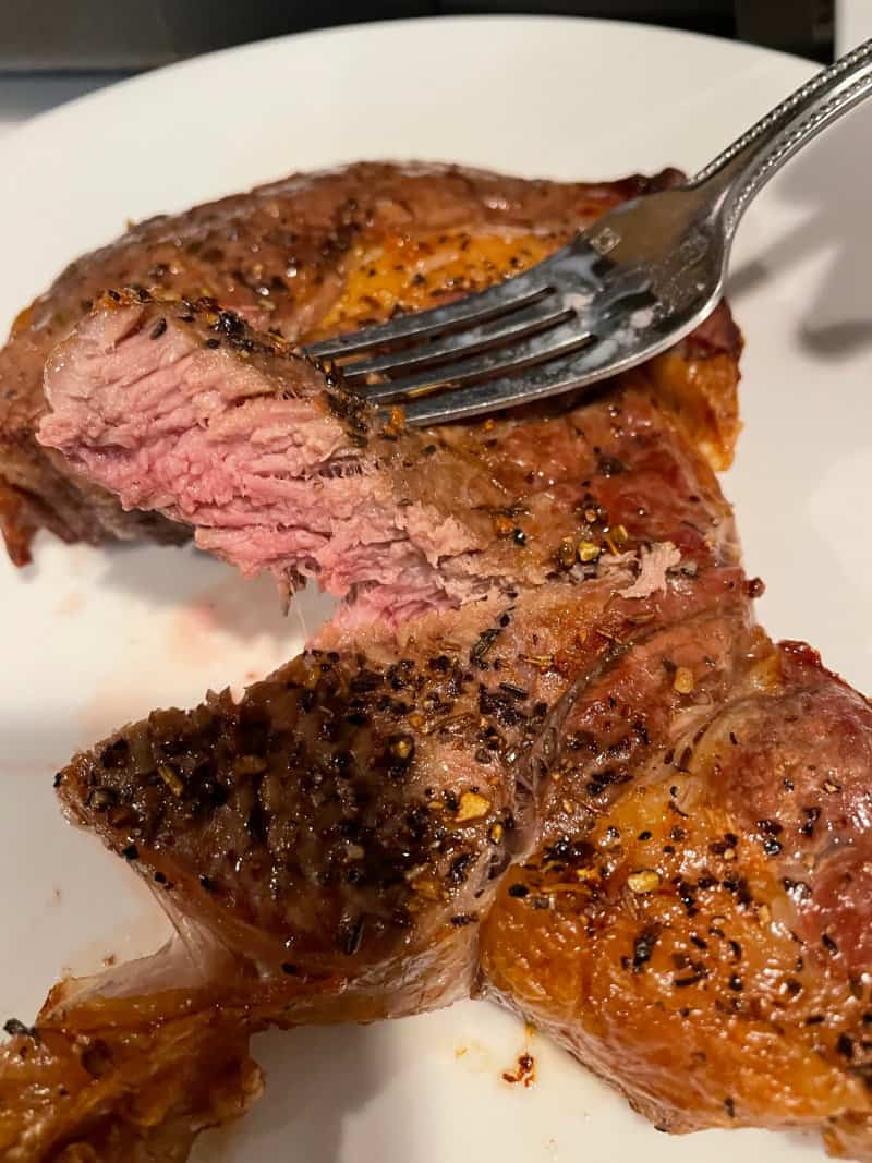 a perfectly cooked steak