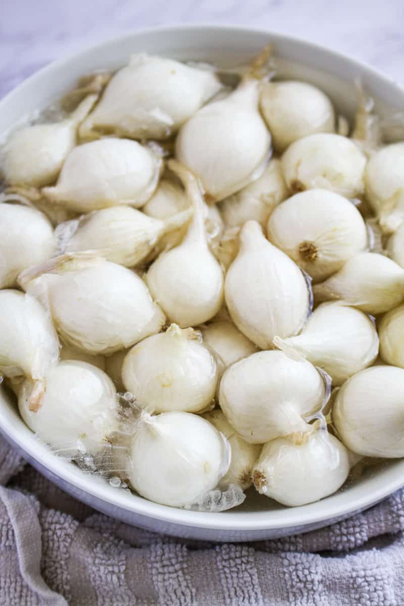 a bowl of pearl onions