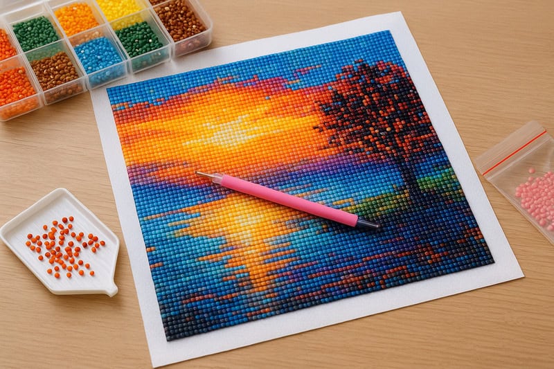 Diamond painting takes the ease of paint-by-numbers and upgrades it with tiny, gem-like drills that shimmer under the light. What starts as a simple printed canvas quickly transforms into a dazzling piece of art, one sparkling section at a time.